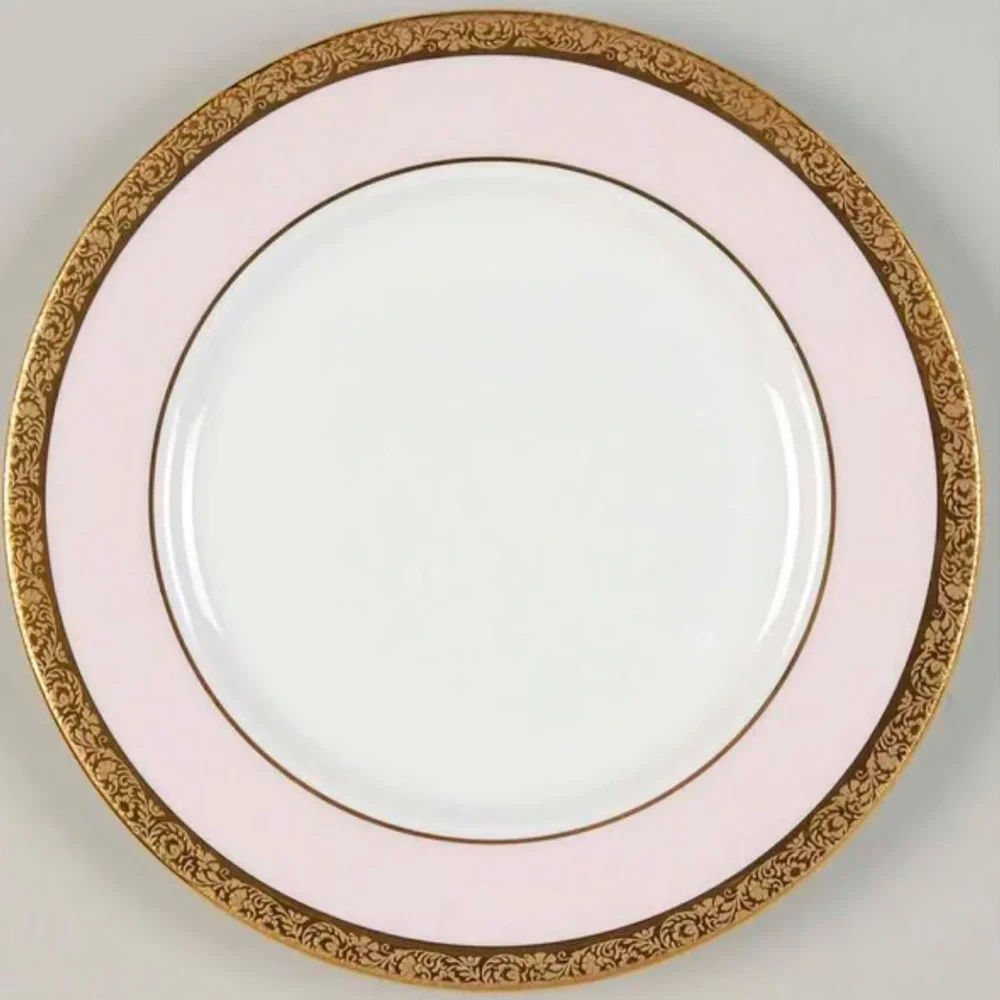 6pc Mary Kay Dinner Set - 40th Year Mary Kay Gold, Barbie Pink, and White. - Picture 2 of 13